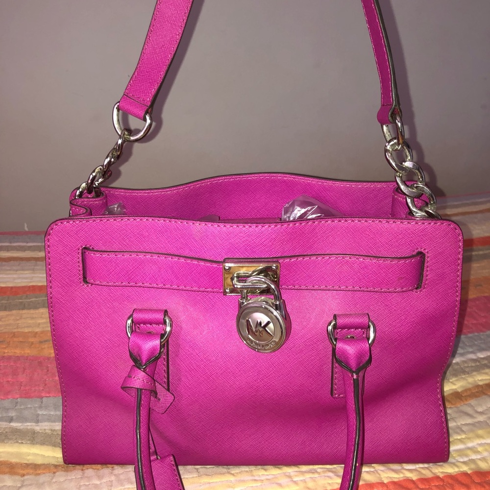 Michael Kors Saffiano Hamilton East West Satchel - Picture 2 of 5